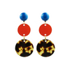handmade designer womens circle orange and tortoise earrings katie bartels