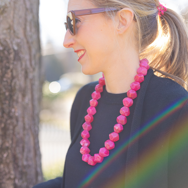 Fuchsia pink hotsell necklace