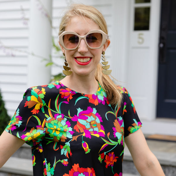 hand-painted womens gold geometric drop earrings katie bartels