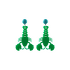 handmade womens green lobster earrings katie bartels