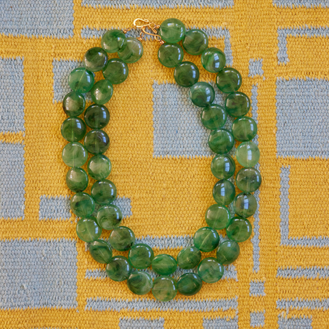 handmade womens green circle necklace katie bartels jewelry