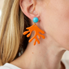 Orange Lacquer Coral Earrings