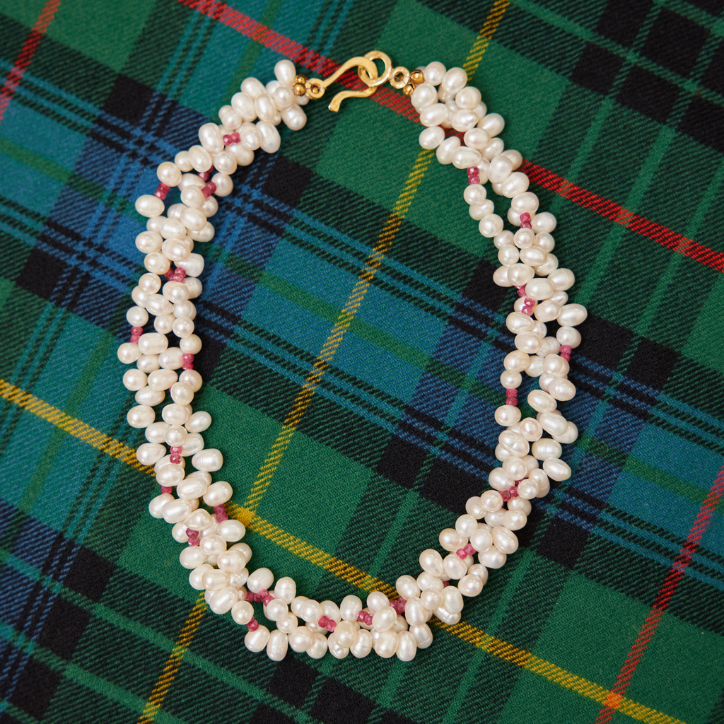 Freshwater Pearl & Ruby Necklace