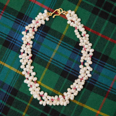 Freshwater Pearl & Ruby Necklace