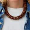 katie bartels womens geometric wood necklace