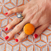 Large Orange Lacquer & Horn Ring