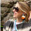 Orange Lacquer & Horn Earrings