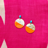 Orange Lacquer & Horn Earrings