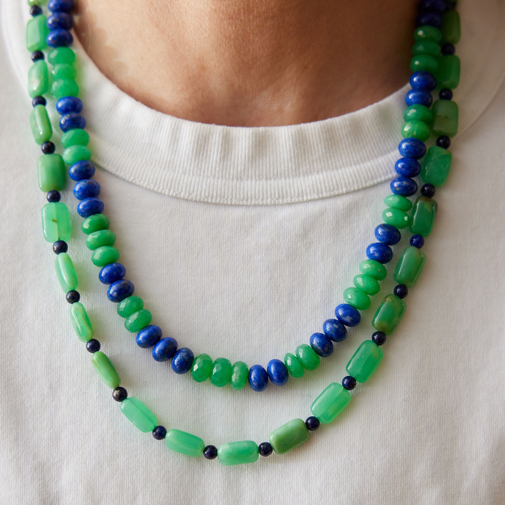 Chrysoprase & Lapis Necklace