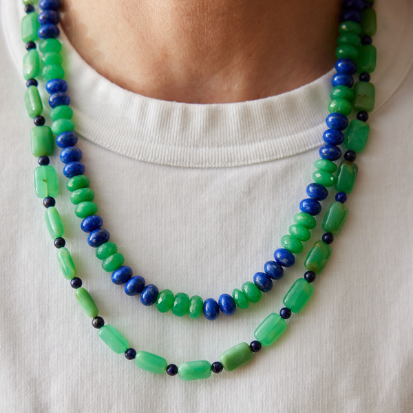 Chrysoprase & Lapis Necklace