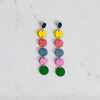 womens hand-painted rainbow circle drop earrings katie bartels
