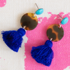 handmade tortoise circle & colorful tassel earrings katie bartels