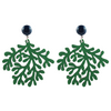 handmade womens green coral earrings katie bartels