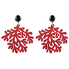 handmade designer womens red coral earrings katie bartels