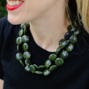 handmade womens deep green circle necklace katie bartels