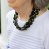 handmade womens deep green circle necklace katie bartels