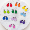 handmade colorful double circle laser cut wood earrings katie bartels 