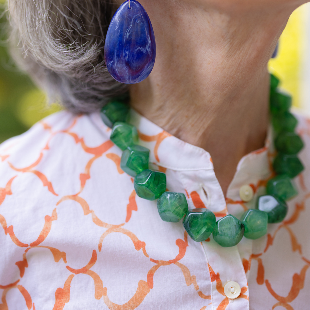 Chunky Green Necklace and Earrings Set – Olivia Divine