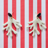 handmade womens ivory lacquer coral earrings katie bartels