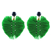 handmade designer womens green palm earrings katie bartels