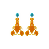 handmade womens orange lobster earrings katie bartels