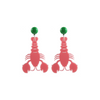 handmade womens pink lobster drop earrings katie bartels