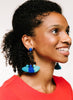 handmade designer womens tortoise blue tassel geometric earrings katie bartels