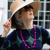 handmade womens magenta jade circle necklace katie bartels