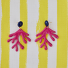 handmade womens magenta pink lacquer coral earrings katie bartels