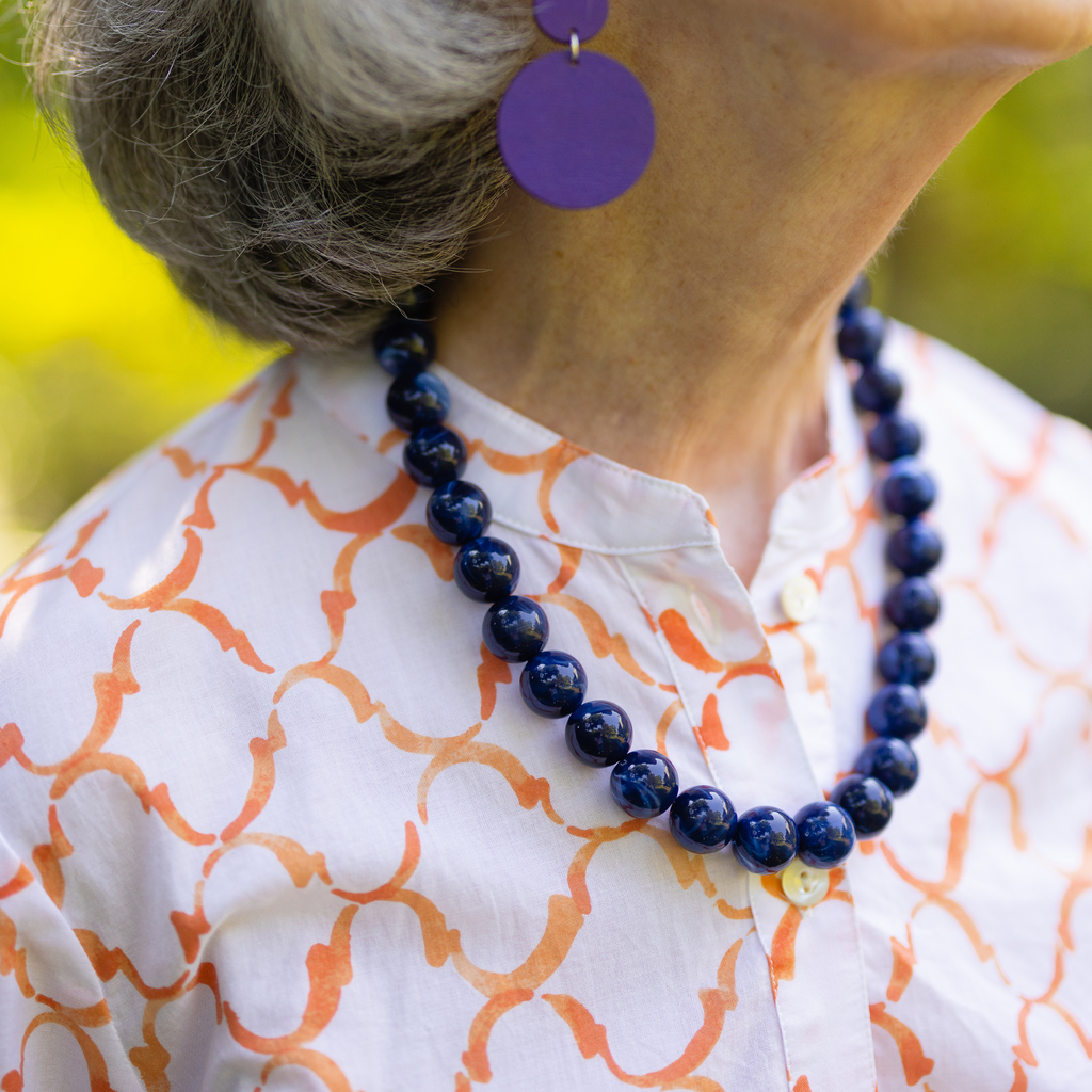 handmade womens navy necklace katie bartels