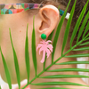 handmade womens pink palm tree earrings katie bartels