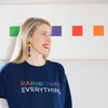 womens hand-painted rainbow circle drop earrings katie bartels