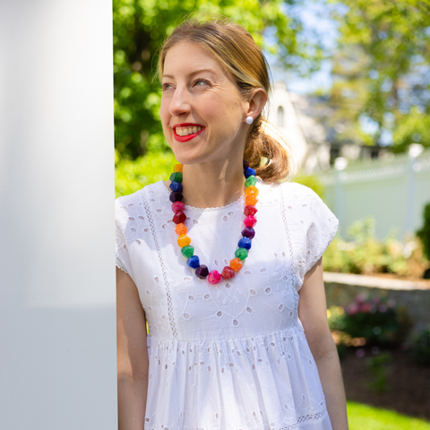 handmade womens rainbow necklace katie bartels