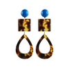 handmade designer womens square and tear drop tortoise earrings katie bartels