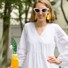 Tropicana Earrings, yellow