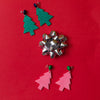 handmade womens green glitter tree earrings katie bartels