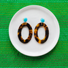 handmade womens tortoise open oval earrings katie bartels